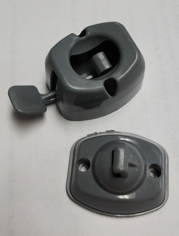 Large cam door retainer grey