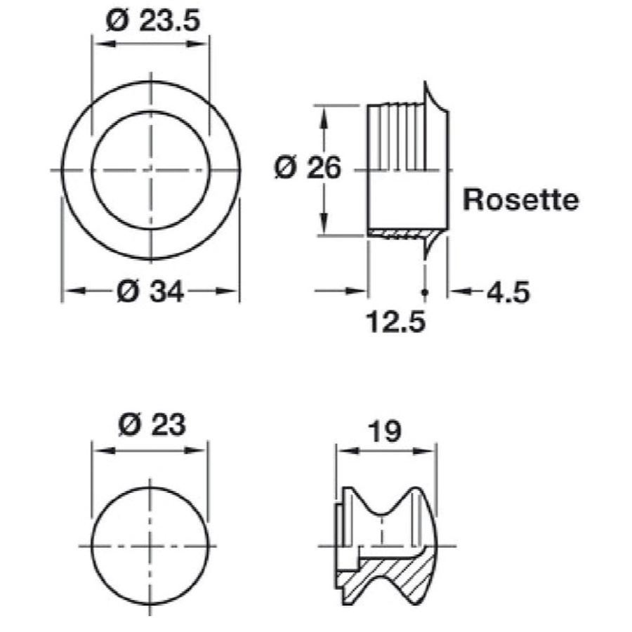 Large Push Button Lock Satin - Image 2