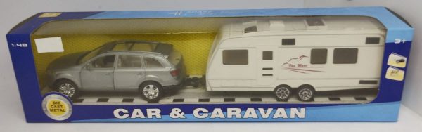 Grey SUV with Caravan